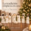 Nacimiento Navideño Pequeño de 8 Piezas, Figuras Blanco Marfil y