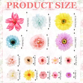 36 Pack Flower Hair Clips Rose Hair Accessories for Women Boho Bride Flower Claw Clip Side Hair Clip Hairpin Brooch Pin Headpiece for Girls Wedding