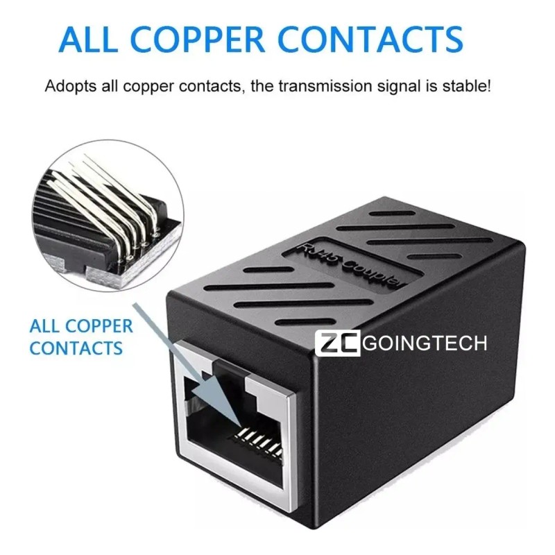 Cople RJ45 Cat5/6/7/8 Zcgoingtech Adaptador Ethernet Alta Velocidad 10Gbps