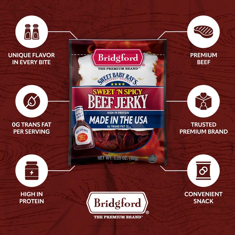 Bridgford Sweet Baby Ray’s Beef Jerky Sweet Teriyaki 10 oz