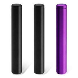 WYYFXY® Pack of 3 Joint Cases, 110 x 14 mm Joint Case, Odour-Proof, Waterproof Joint Tube Sleeve Box, Storage, Metal (Black and Purple)