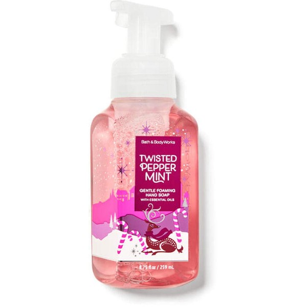 White Barn Candle Company Bath and Body Works Gentle Foaming Hand Soap w/Essential Oils- 8.75 fl oz - Winter 2020 - Many Scents! (Twisted Peppermint)