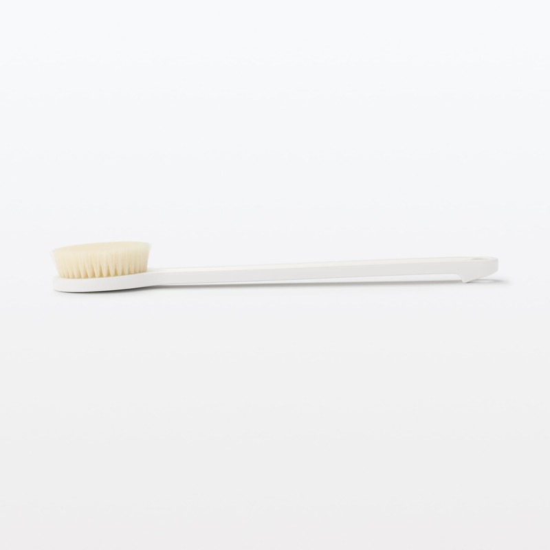 MUJI OEA29A3S Polypropylene Shower Brush, White, Total Length: Approx. 14.6