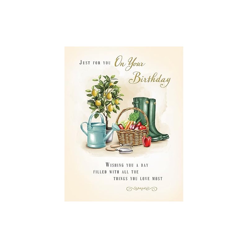 Piccadilly Greetings Traditional Birthday Card Gardening - 8 x 6