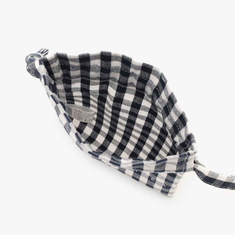AfternoonTea LIVING Pouch JA02 Gingham Check Drawstring Pouch, Black