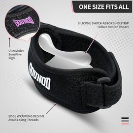 GOUNOD Rodillera para rótula para aliviar el dolor de rodilla, ajustable, soporte del tendón rotuliano para desgarro de menisco, tendinitis, baloncest