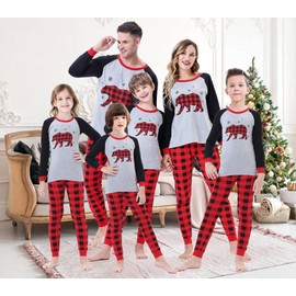 Dolphin&Fish Family Matching Christmas Pjs Christmas Polar Bear Womens Pajamas Mum Sleepwear Size L Gray