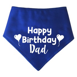 Spoilt Rotten Pets Royal Blue 'Happy Birthday Dad ' Dog Bandana Birthday Card From The Dog (Size 4 Ex Large Dog Husky, Alsatian & Chow)