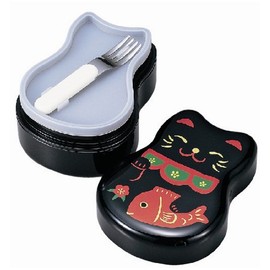 Tatsumiya Lunch Box, Maruko, 2-Tier Bento Box, Black Cat