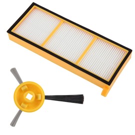 New replacement kit for Shark ION RV720 RV750 RV750C RV755 vacuum cleaner, 4 HEPA filters, 1 main brush, 8 side brushes, not suitable for Shark (RV750_N RV720-N RV700_N)