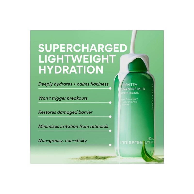 innisfree Green Tea Ceramide Refillable Korean Milk Toner for Hydration