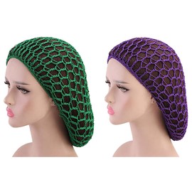 FRCOLOR 2pcs Hair Net Cap Crochet Hair Nets Elastic Hair Ties Crochet Hooks for Hair Turbins for Sleep Hair Nets Hair Sleeping Cap Mesh Net for Hair Elasticity Hairnet Cap Man