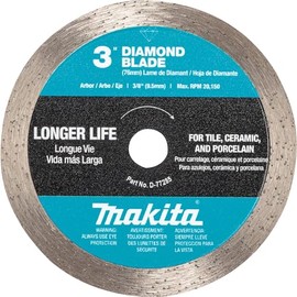 Makita D-77285 3" Continuous Rim Diamond Blade for Ceramic, Granite & Tile, Compatible with DMC300