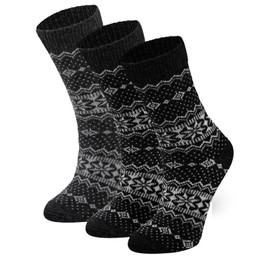 lavendel Women's Natural Wool Socks with Pattern - Fine Knitted Comfort with Oeko-Tex 100 - Warm, Moisture-Wicking and Odourless, Mix-2