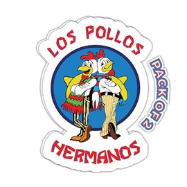 IMPERIAL VIBES – Los Pollos Hermanos Sticker - Vinyl Decal for Window– Waterproof Sticker for Truck – Indoor Outdoor Use for Car - Decal for Laptop, SUV, Wall and Door - 4 Inches 2 Pack - Imp 87