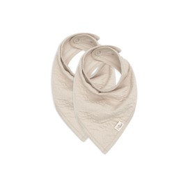 Jollein 029-867-67051 Bandana Lätzchen Halstuch 2er Set Soft Waves nougat