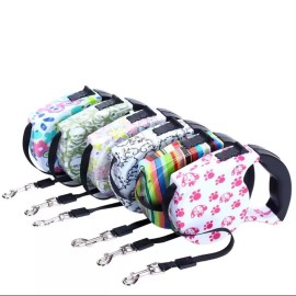 Unbranded Retractable Dog Leash Pink Print