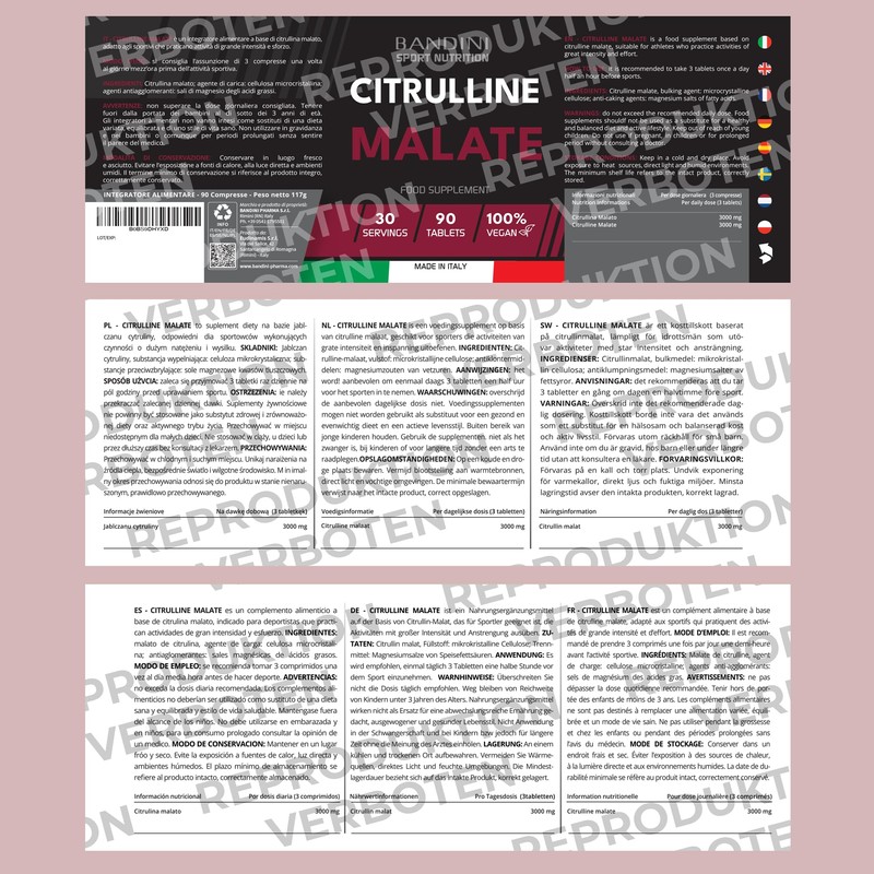 Bandini® L-Citrulline Malat 2:1 | 3000 mg Citrulline (1000 mg