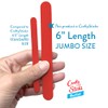 CraftySticks 100 Pack 6 Inch Red Color Jumbo Wood Popsicle
