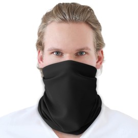 SHOKE Windproof Fleece Scarf – Ideal for Hiking and Trekking – Tactical Cut Material for Your Safety – Black – Black – One Size, black