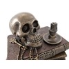 Veronese Design 4 3/4 Inch Wizard's Study Books And Skull