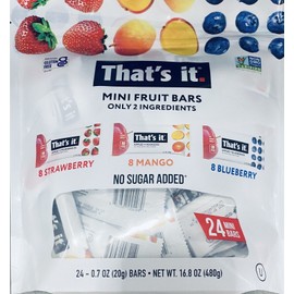 That’s it. 2x THAT'S IT Mini Fruit Bars Blueberry Strawberry & Mango Variety 48 BARS 2 PACK