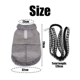 1 Pet Vest And 1 Leash, Pet Warm Clothing, Pet Plush Clothing, Pet Supplies