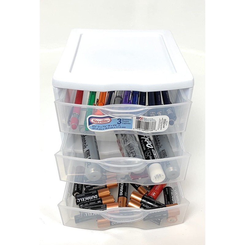 Sterilite 20738006 3 Drawer Clear Mini Unit