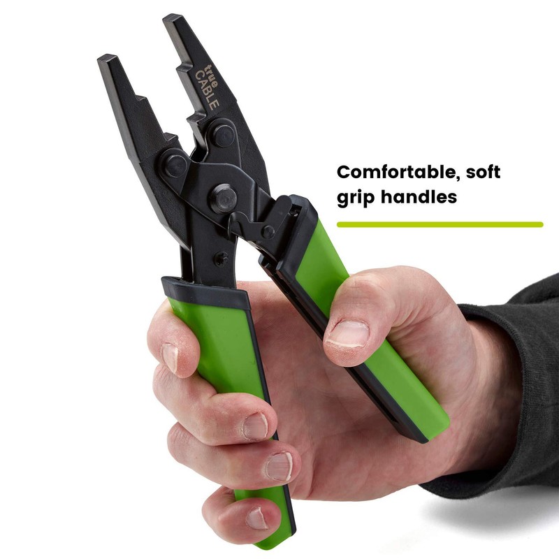 trueCABLE Parallel Crimping Pliers, Toolless Keystone Jack and Field Termination