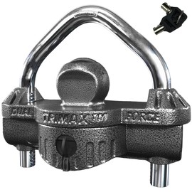 Trimax - UMAX 50D - Trailer Lock for Hitch, Dual Purpose Transforms to U Lock - Trailer Hitch Lock for 1-7/8" - 2-5/16" Couplers, All Coupler Types