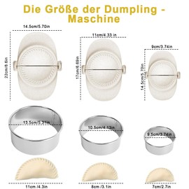 Tyafzzn Ravioli Dumpling Maker Set Consisting of 3 Dumpling Moulds and 3 Dough Cutters (Measuring 7cm, 8cm and 11cm) Food Grade Ravioli Cutters