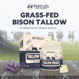 Beef Tallow Cream – All Natural Grass Fed Beef Tallow and Honey All Purpose Balm – Moisturizing Face and Body Lotion for Eczema, Cracked, Dry, Itchy, Irritated Skin – Skin Repair Skincare Made in USA