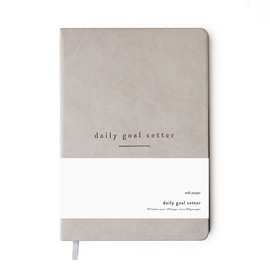 Mal Paper Daily Goal Setter Planner - Grey, 6 Month 274 Page Undated Pad | Soft Cover Productivity Diary with Affirmations, Note Pages Weekly & Monthly View | Mindfulness & Wellbeing Manifestation