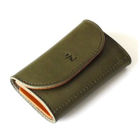 Zario Grande ZAG-0004 Key Case, Made in Japan, Tochigi Leather, 4 Layers, green/camel