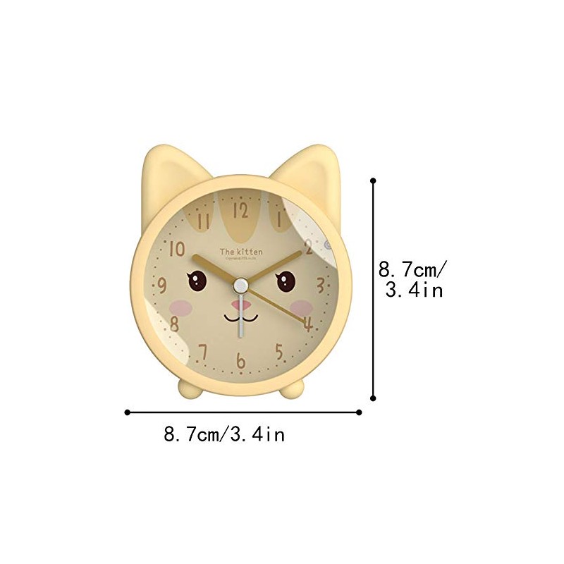 Children Cute Animal Dog/Cat Alarm Clock Silent Non Ticking Silicone