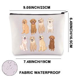 Golden Retriever Makeup Bag Golden Retriever Mom Gifts Golden Retriever Lover Gifts Golden Retriever Owner Zipper Pouch Bag (8dog UK)