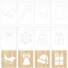 INFUNLY 8PCS Christmas Acrylic Router Template 7.8 x 5.5 mas Tree Clear Acrylic Template Snowflakes Gifts Carving Template for Woodworking Curvy Tracing Stencils Router Guide Tool for DIY Craft