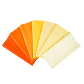 7 Pcs Cotton Fabric Square 20cm*20cm Fat Quarter Bundles Solid Color Twill Cotton Fabric for DIY Crafts Sewing, Orange
