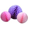 3-Piece Set of Honeycomb Tissue Paper Party Balls (Lavender Pink)
