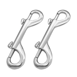 Nesthetics 2 Pcs Double Ended Bolt Snap Hooks Zinc Alloy Double End Clip Silver Diving Clip Durable Trigger Snaps for Diving Dog Leash Key Chain Horse Tack Pet Feed Buckets