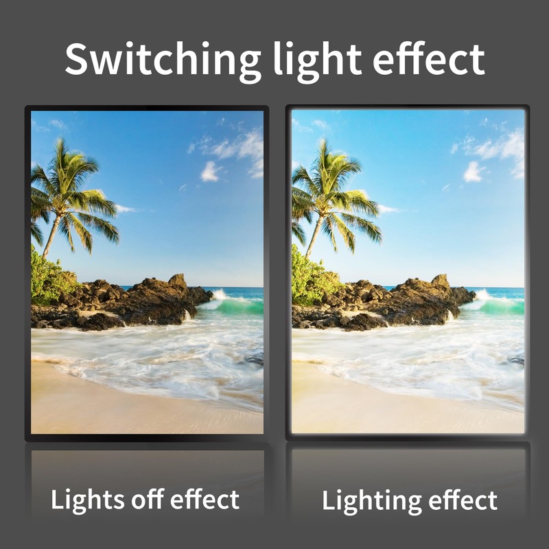 Custom LED Menu Poster Frame, Ultra-Thin Black / Silver Backlit
