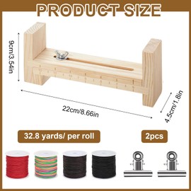 NLONLL Wooden Bracelet Manufacturer, Adjustable Paracord Jig Bracelet Maker, Wooden Bracelet Maker with 4 Rolls of Braided Yarn and 2 Clips, Paracord Accessories, Bracelets, Knotting Set for DIY