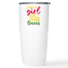 CafePress Tennis Girl Player Loves Tennis Racket Cute G Mugs 20 oz. Insulated Stainless Steel Coffee Tumbler