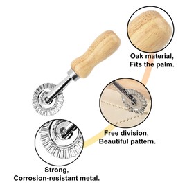 CUIWEI Pastry Wheel Cutter, Pastry and Pasta Cutter Wheel, Dough Ravioli Crimper Pizza Cutter Wheel Dumplings Lasagna Pierogi Cutter Wheel for Home Kitchen 1.3" 1 PC