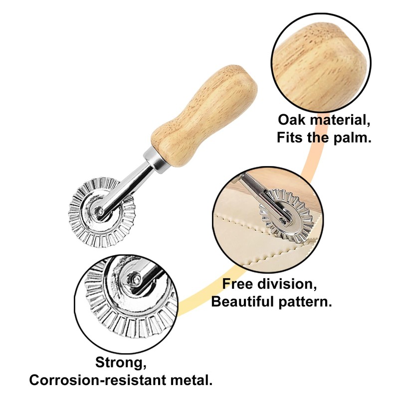 CUIWEI Pastry Wheel Cutter, Pastry and Pasta Cutter Wheel, Dough