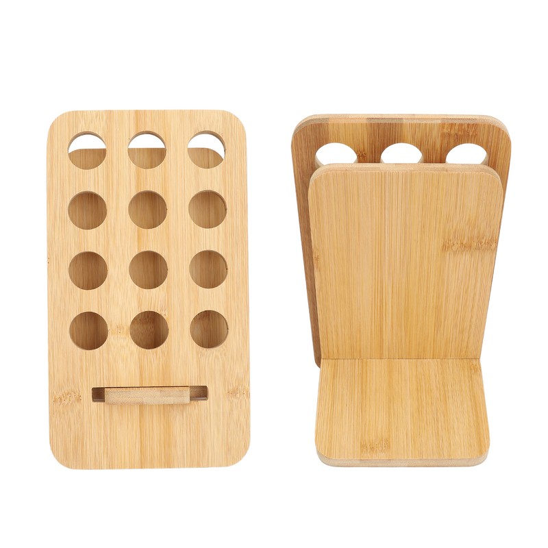Essential Oil Rack Bamboo 12 Holes Essential Oil Bottle Display