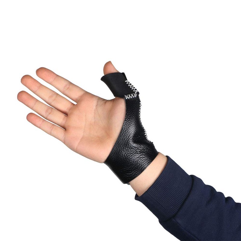 TOPARCHERY Genuine Cowhide Finger Tabs Thumb Ring Protector Recurve Bow