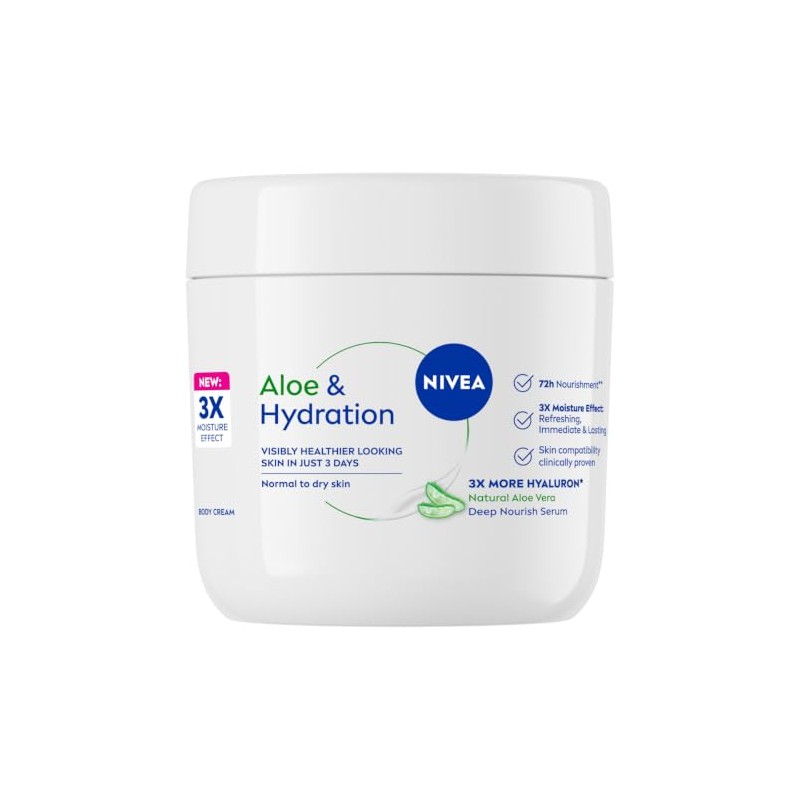 NIVEA- Crema corporal de aloe e hidratación 13,52 oz (1)