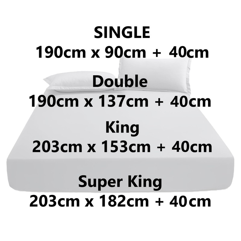 KHIM Luxury Extra Deep Fitted Sheet 16”/40CM Breathable Poly Cotton