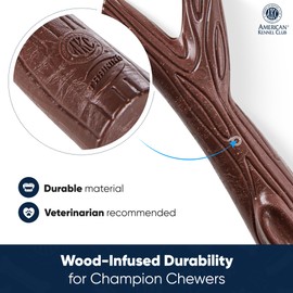 AMERICAN KENNEL CLUB AKC Training Wood-Infused Dog Chew Toy – Moderate Chewers, Durable & Long-Lasting, Peanut Butter Scented, Supports Dental Health – Multiple Shapes